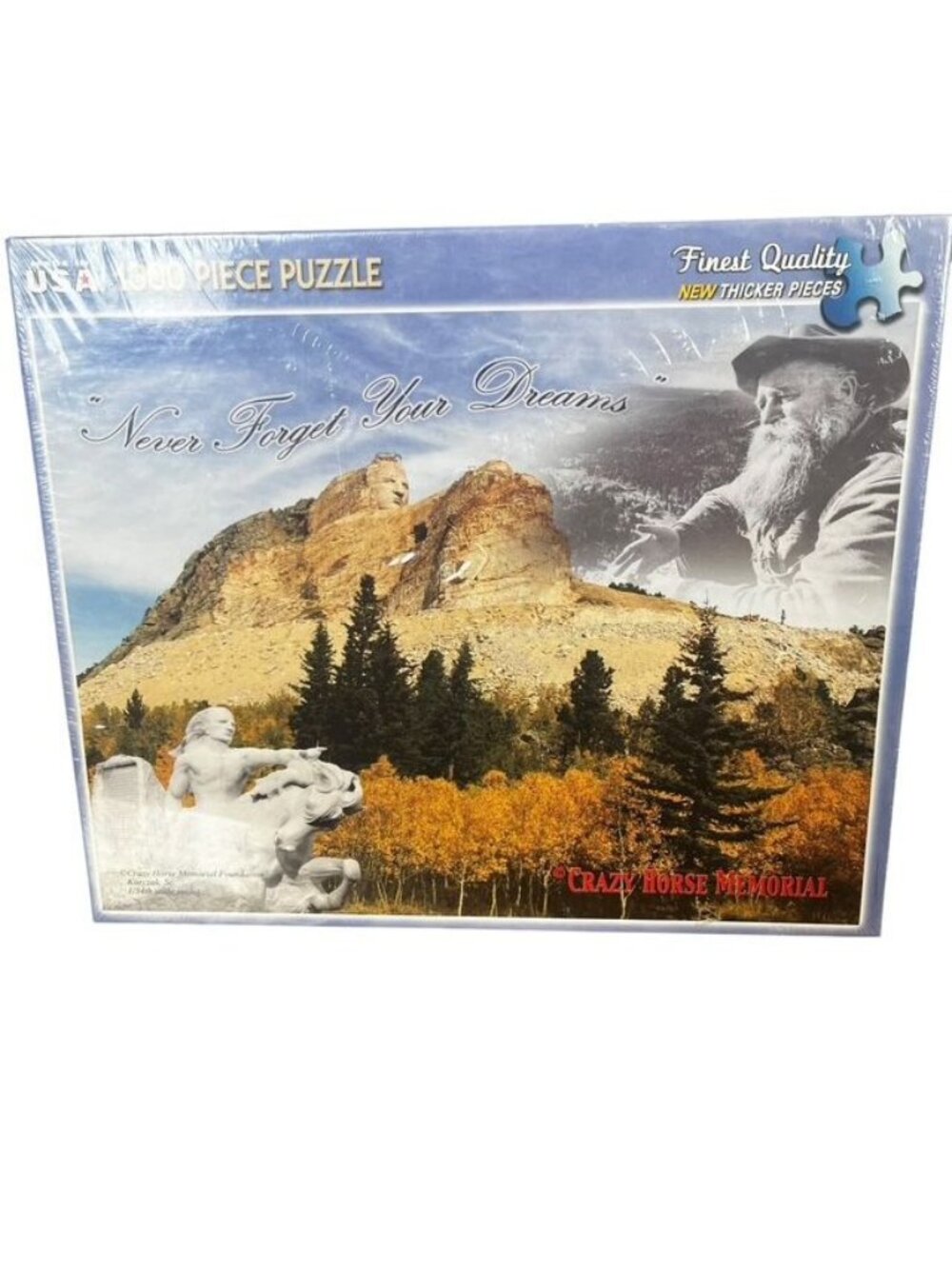White Mountain Never Forget Your Dreams Crazy Horse 1000 Piece Puzzle new